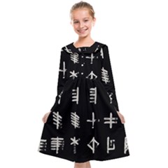 Ogham Rune Set Complete Inverted Kids  Midi Sailor Dress by WetdryvacsLair