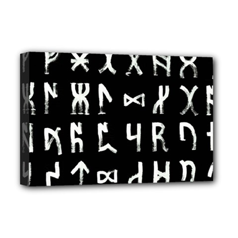 Macromannic Runes Collected Inverted Deluxe Canvas 18  X 12  (stretched) by WetdryvacsLair