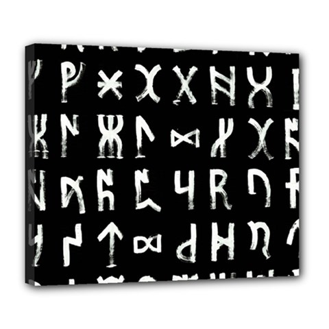 Macromannic Runes Collected Inverted Deluxe Canvas 24  X 20  (stretched) by WetdryvacsLair