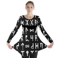 Macromannic Runes Collected Inverted Long Sleeve Tunic  by WetdryvacsLair