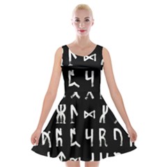 Macromannic Runes Collected Inverted Velvet Skater Dress