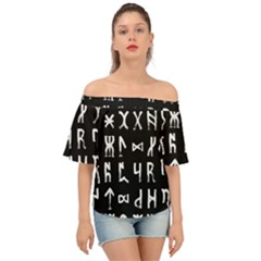 Macromannic Runes Collected Inverted Off Shoulder Short Sleeve Top by WetdryvacsLair