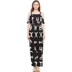 Macromannic Runes Collected Inverted Draped Sleeveless Chiffon Jumpsuit by WetdryvacsLair