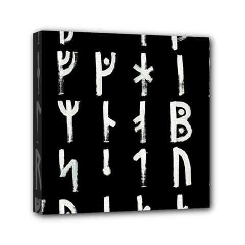 Medieval Runes Collected Inverted Complete Mini Canvas 6  X 6  (stretched) by WetdryvacsLair