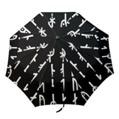 Medieval Runes Collected Inverted Complete Folding Umbrellas by WetdryvacsLair