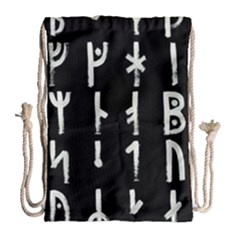 Medieval Runes Collected Inverted Complete Drawstring Bag (large) by WetdryvacsLair