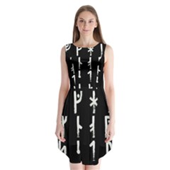 Medieval Runes Collected Inverted Complete Sleeveless Chiffon Dress   by WetdryvacsLair