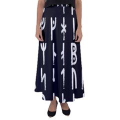 Medieval Runes Collected Inverted Complete Flared Maxi Skirt by WetdryvacsLair