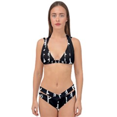 Medieval Runes Collected Inverted Complete Double Strap Halter Bikini Set by WetdryvacsLair