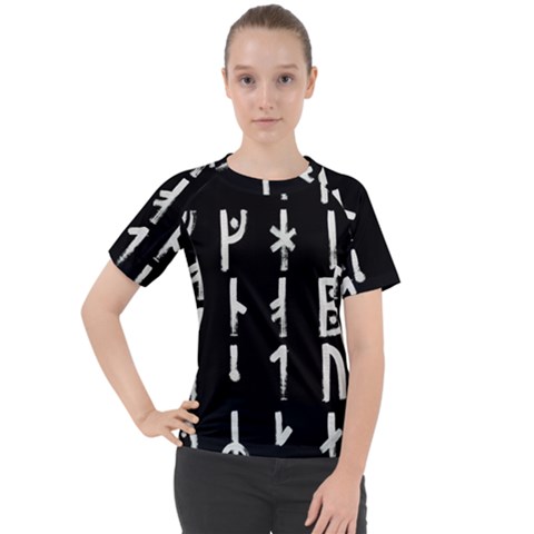 Medieval Runes Collected Inverted Complete Women s Sport Raglan Tee by WetdryvacsLair