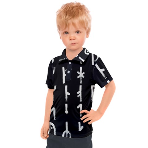 Medieval Runes Collected Inverted Complete Kids  Polo Tee by WetdryvacsLair