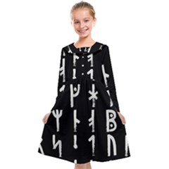 Medieval Runes Collected Inverted Complete Kids  Midi Sailor Dress by WetdryvacsLair