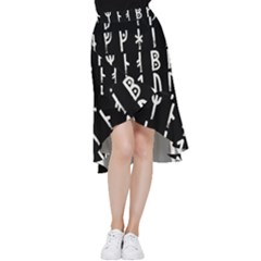 Medieval Runes Collected Inverted Complete Frill Hi Low Chiffon Skirt by WetdryvacsLair