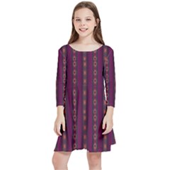 Maroon Sprinkles Kids  Quarter Sleeve Skater Dress