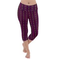 Maroon Sprinkles Lightweight Velour Capri Yoga Leggings