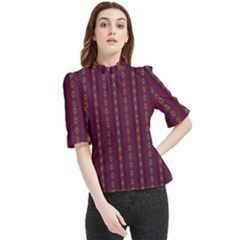 Maroon Sprinkles Frill Neck Blouse