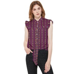 Maroon Sprinkles Frill Detail Shirt