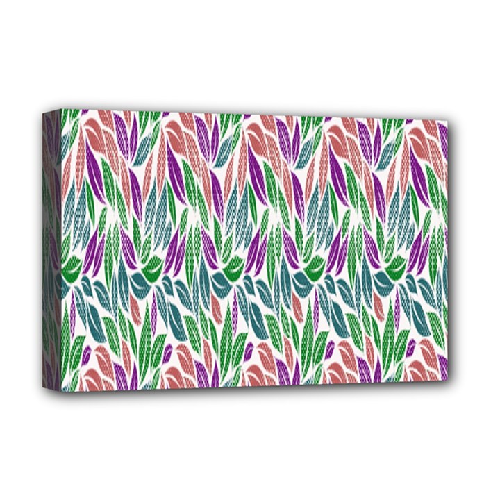 Rainbow Leafs Deluxe Canvas 18  x 12  (Stretched)