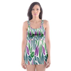 Rainbow Leafs Skater Dress Swimsuit by Sparkle