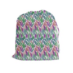 Rainbow Leafs Drawstring Pouch (xl) by Sparkle