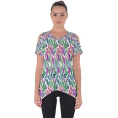 Rainbow Leafs Cut Out Side Drop Tee by Sparkle