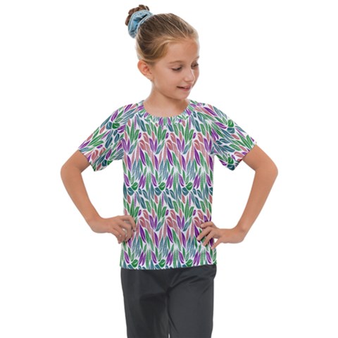 Rainbow Leafs Kids  Mesh Piece Tee by Sparkle