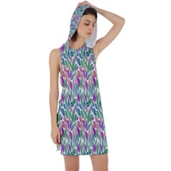 Rainbow Leafs Racer Back Hoodie Dress by Sparkle