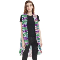 Rainbow Leafs Sleeveless Chiffon Waistcoat Shirt