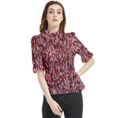 Mosaic Frill Neck Blouse