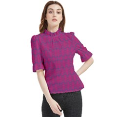 Longtime Wondering Frill Neck Blouse