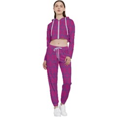 Longtime Wondering Cropped Zip Up Lounge Set