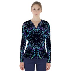 Kolodo Blue Cheer V-neck Long Sleeve Top