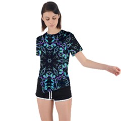 Kolodo Blue Cheer Asymmetrical Short Sleeve Sports Tee by Sparkle