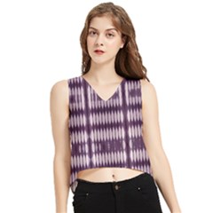 Purple Tigress V-neck Cropped Tank Top