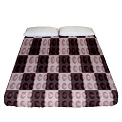 Rosegold Beads Chessboard Fitted Sheet (queen Size) by Sparkle