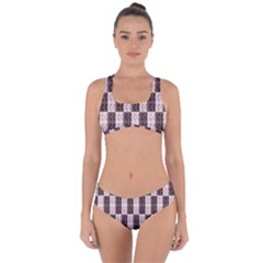 Rosegold Beads Chessboard Criss Cross Bikini Set by Sparkle