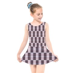 Rosegold Beads Chessboard Kids  Skater Dress Swimsuit by Sparkle