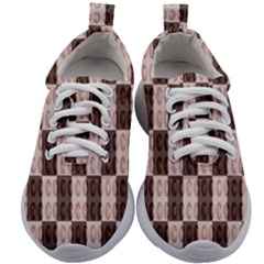 Rosegold Beads Chessboard Kids Athletic Shoes by Sparkle