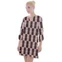 Rosegold Beads Chessboard Open Neck Shift Dress View1