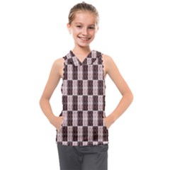 Rosegold Beads Chessboard Kids  Sleeveless Hoodie by Sparkle