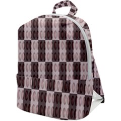 Rosegold Beads Chessboard Zip Up Backpack