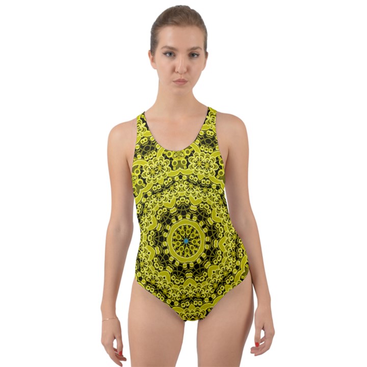 Yellow Kolodo Cut-Out Back One Piece Swimsuit