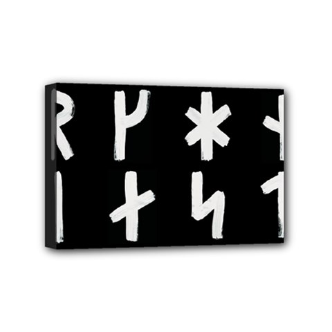 Younger Futhark Rune Set Collected Inverted Mini Canvas 6  X 4  (stretched) by WetdryvacsLair