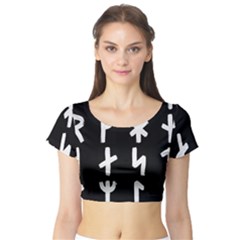 Younger Futhark Rune Set Collected Inverted Short Sleeve Crop Top by WetdryvacsLair