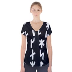 Younger Futhark Rune Set Collected Inverted Short Sleeve Front Detail Top by WetdryvacsLair