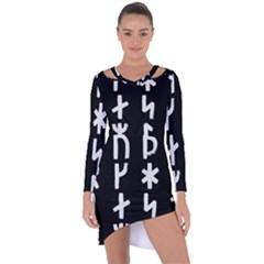 Younger Futhark Rune Set Collected Inverted Asymmetric Cut-out Shift Dress by WetdryvacsLair