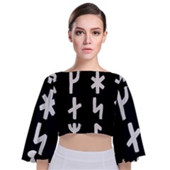 Younger Futhark Rune Set Collected Inverted Tie Back Butterfly Sleeve Chiffon Top by WetdryvacsLair