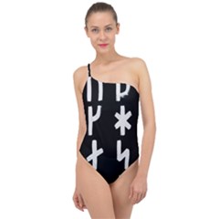 Younger Futhark Rune Set Collected Inverted Classic One Shoulder Swimsuit by WetdryvacsLair