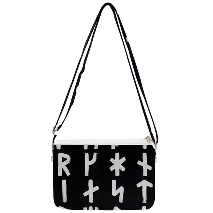 Younger Futhark Rune Set Collected Inverted Double Gusset Crossbody Bag