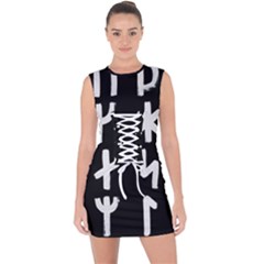 Younger Futhark Rune Set Collected Inverted Lace Up Front Bodycon Dress by WetdryvacsLair